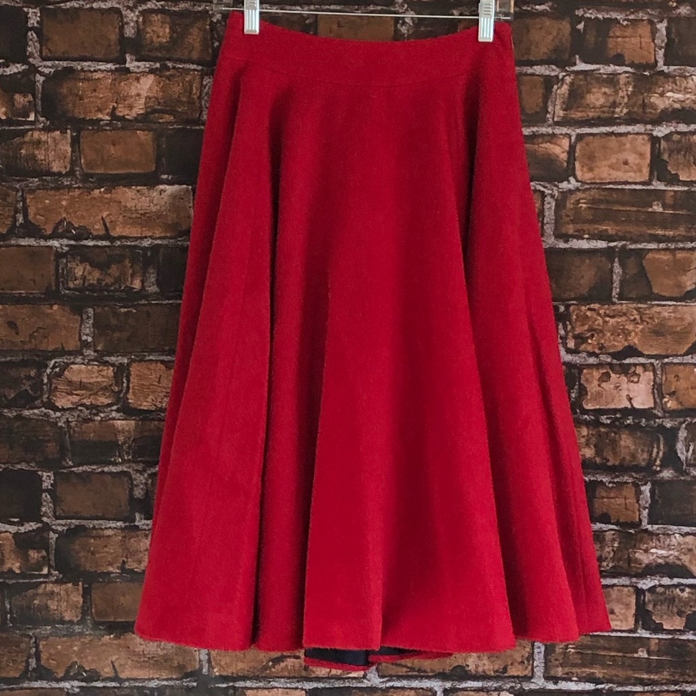 Beatriz Canedo Patino Red Alpaca Full Skirt